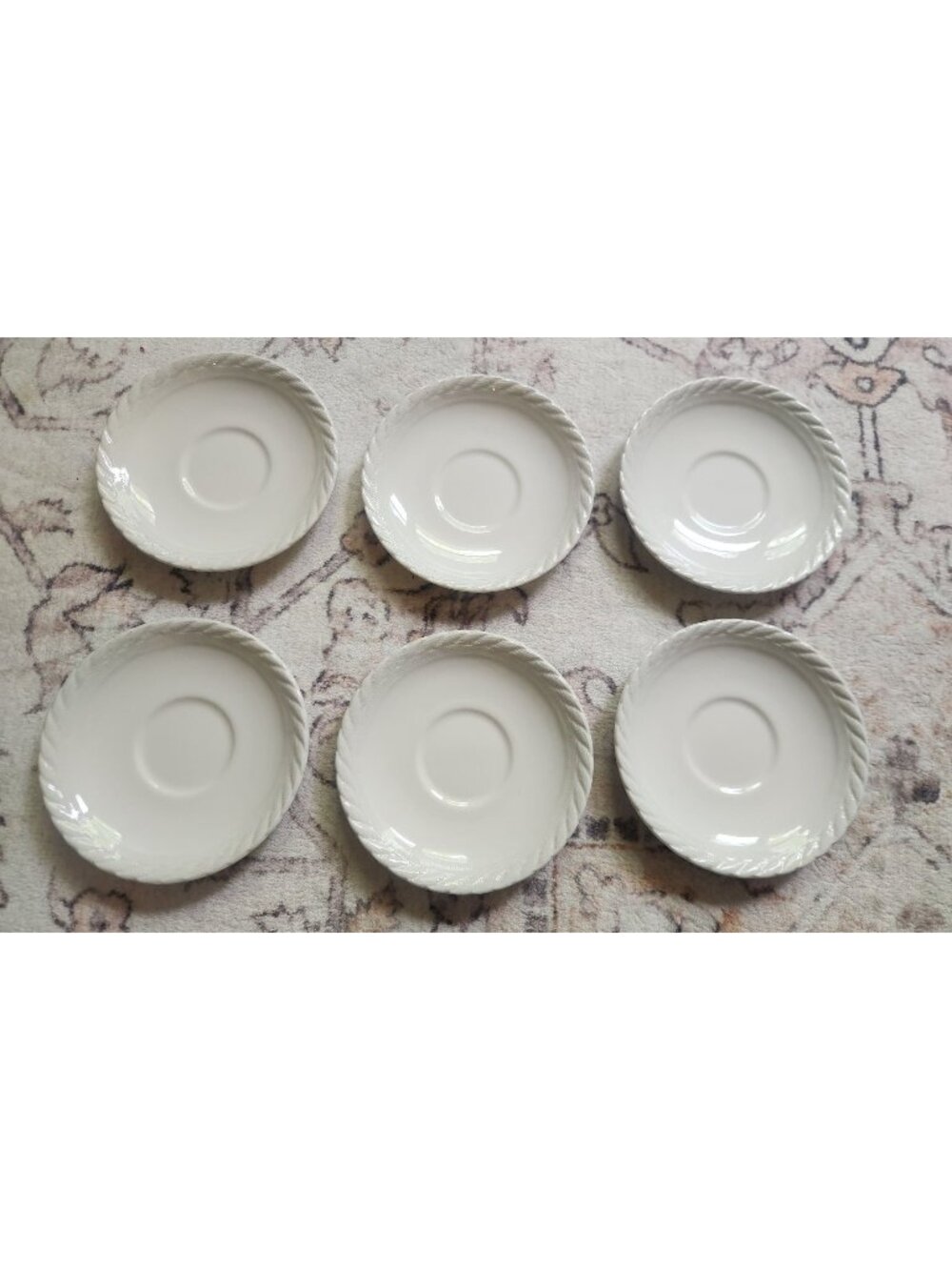 Ralph Lauren Clearwater Wedgewood White Lot of 6 Saucers